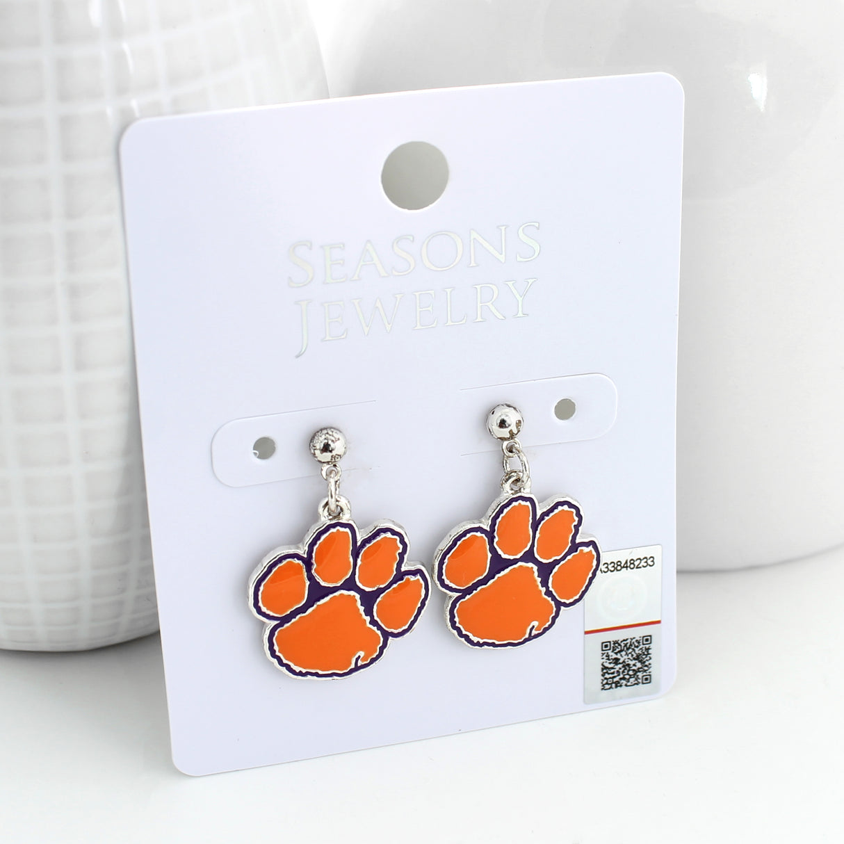 Clemson Enamel Logo Earrings