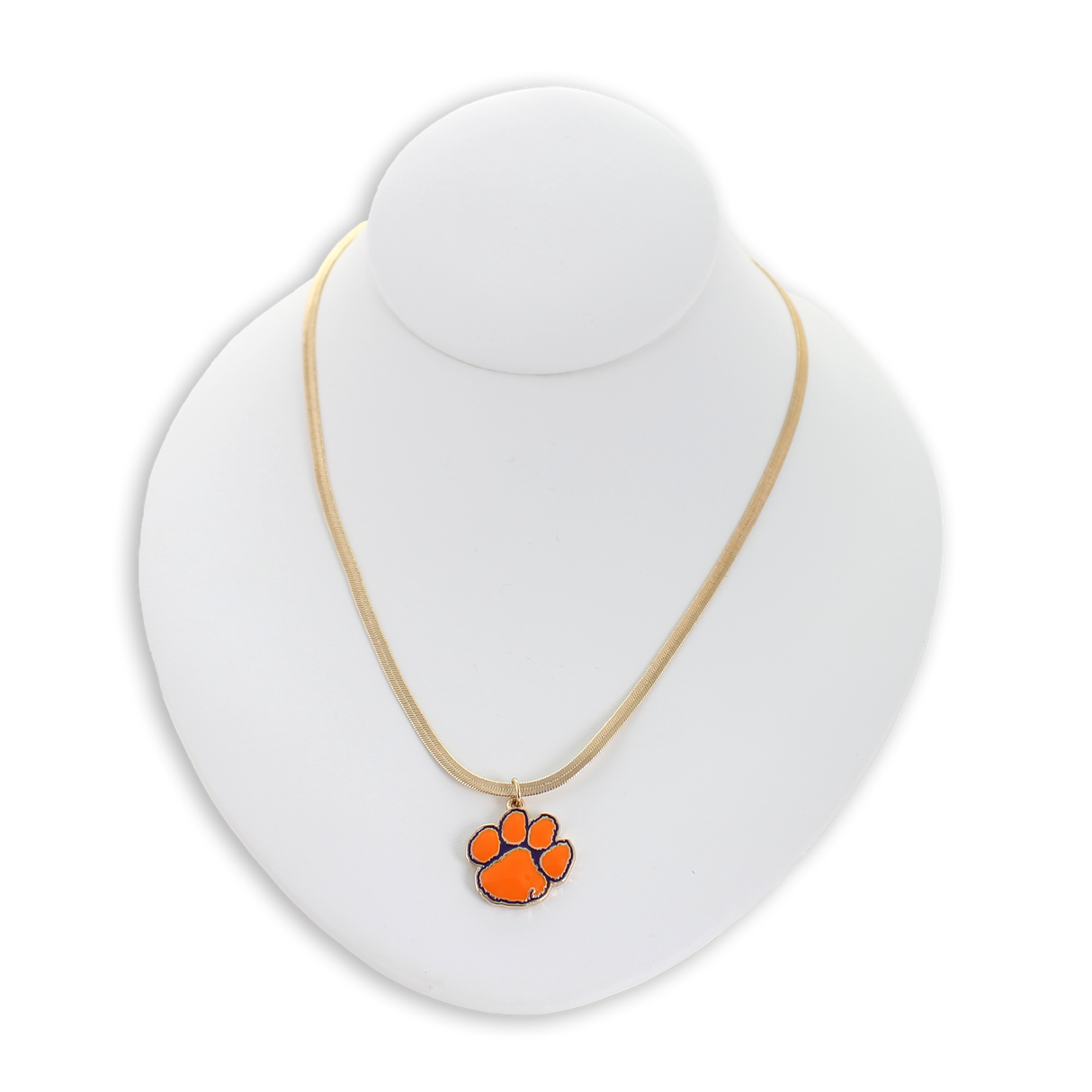 Clemson Gold & Enamel Logo Necklace