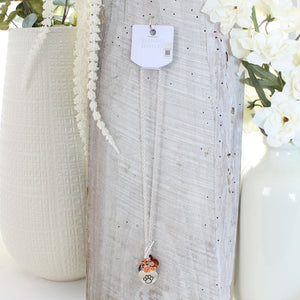 Clemson Logo Disc & Slogan Cluster Convertible Necklace