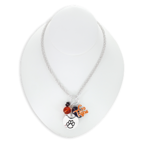 Clemson Logo Disc & Slogan Cluster Convertible Necklace