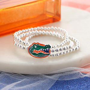 Florida Glitter Enamel Logo Stretch Bracelet Set