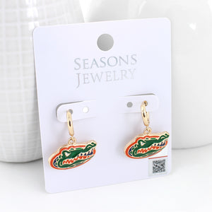 Florida Huggie Hoop Earrings w/ Enamel Logo