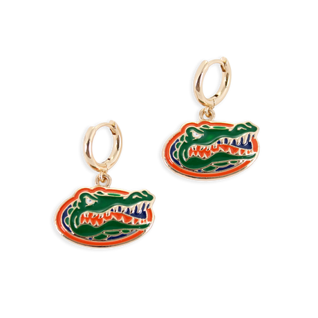 Florida Huggie Hoop Earrings w/ Enamel Logo