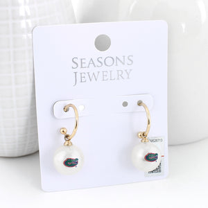 Florida Pearl Logo Hoop Earrings