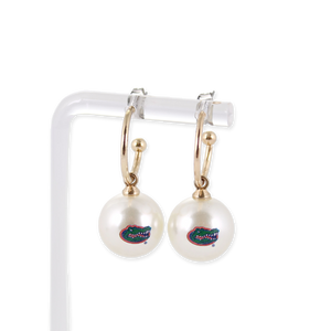 Florida Pearl Logo Hoop Earrings