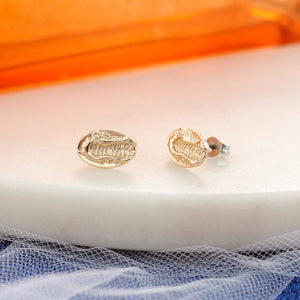 Florida Shiny Gold Logo Stud Earrings