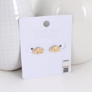 Florida Shiny Gold Logo Stud Earrings
