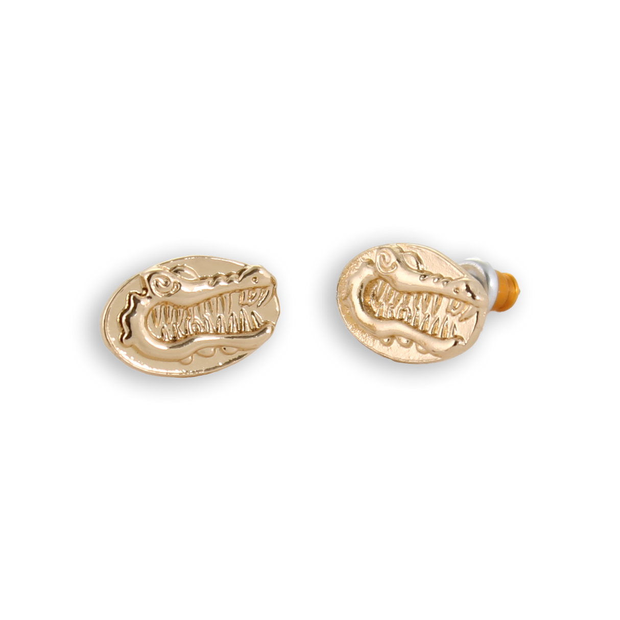 Florida Shiny Gold Logo Stud Earrings
