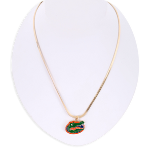 Florida Gold & Enamel Logo Necklace