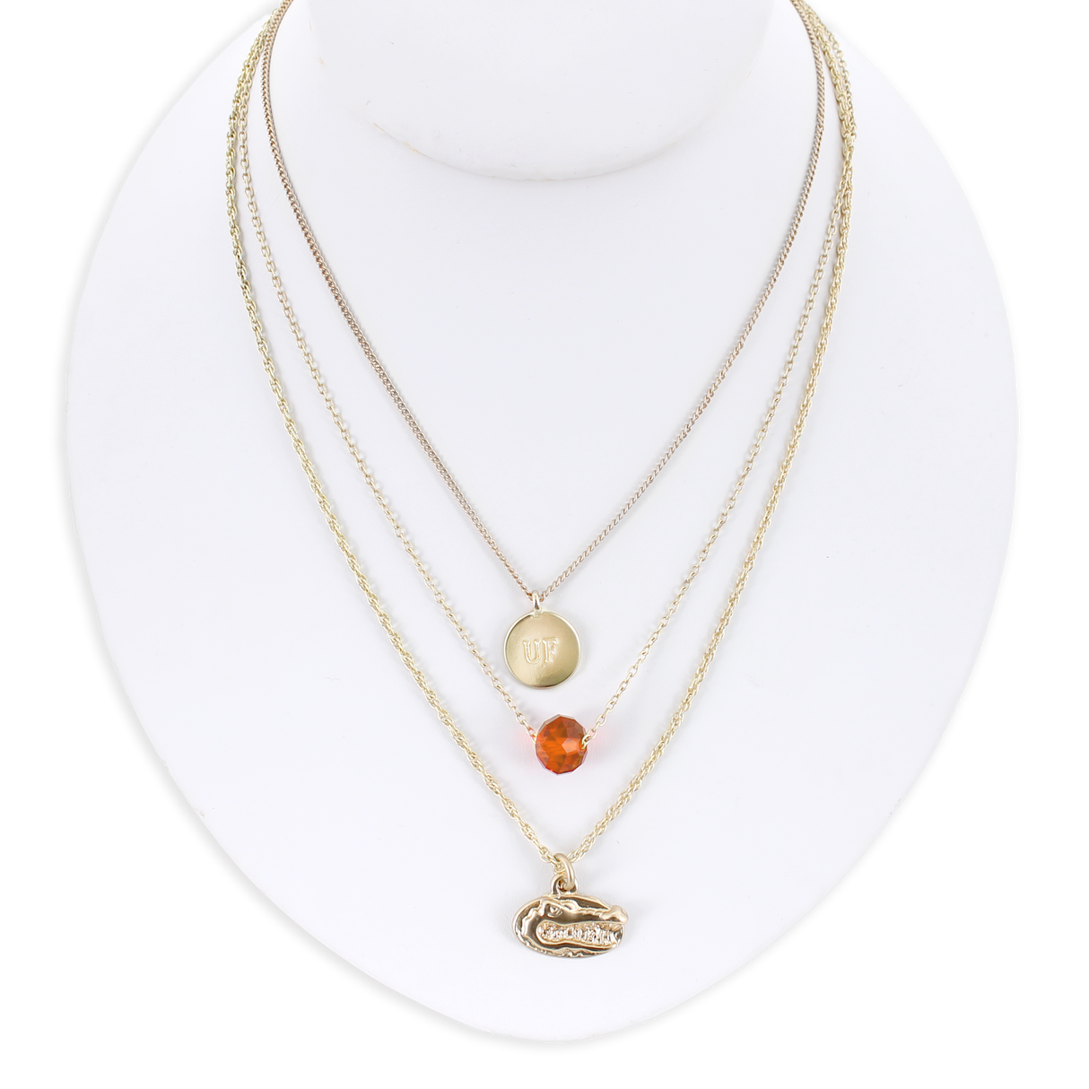 16” - 20” Florida Matte Gold Logo Trio Necklace