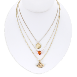 16” - 20” Florida Matte Gold Logo Trio Necklace