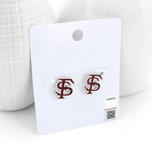 Florida State Enamel Logo Stud Earrings