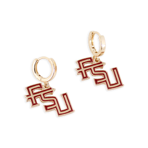 Florida State Huggie Hoop Earrings w/ Enamel Logo
