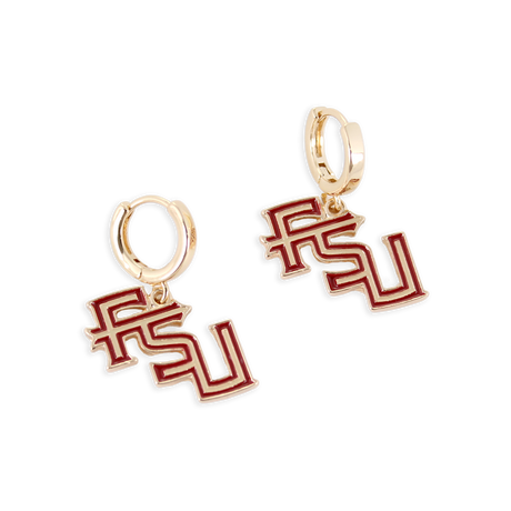 Florida State Huggie Hoop Earrings w/ Enamel Logo
