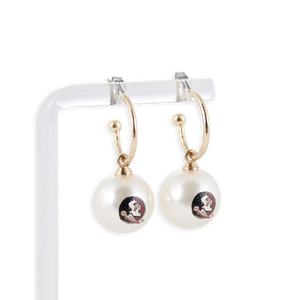 Florida State Pearl Logo Hoop Earrings