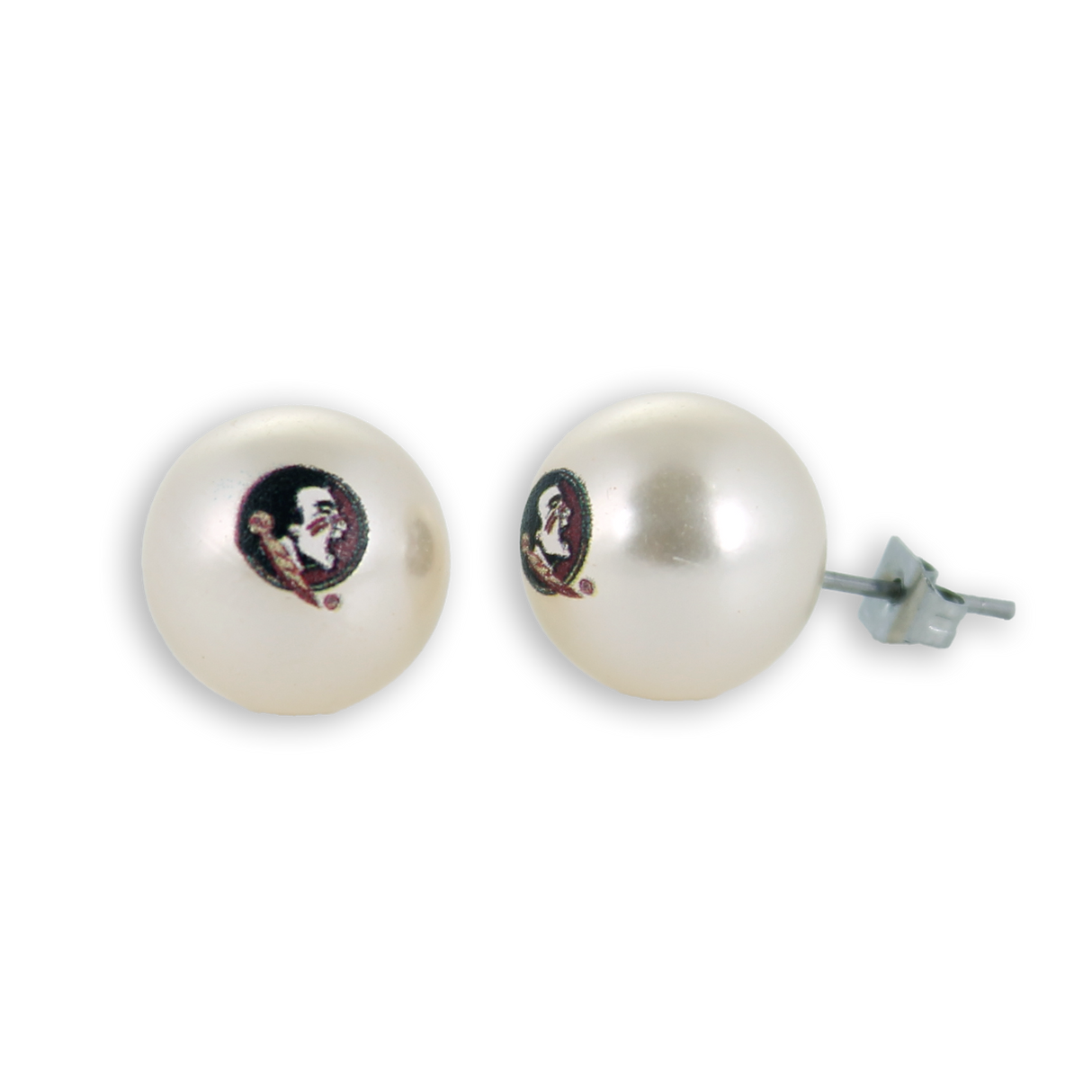 Florida State Logo Pearl Stud Earrings