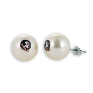 Florida State Logo Pearl Stud Earrings
