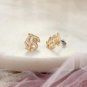 Florida State Shiny Gold Logo Stud Earrings
