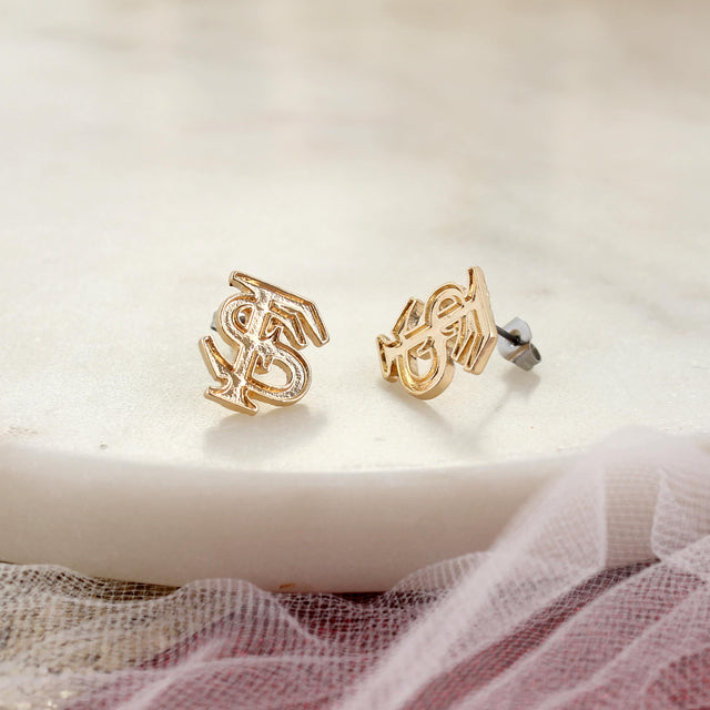 Florida State Shiny Gold Logo Stud Earrings