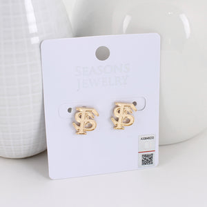 Florida State Shiny Gold Logo Stud Earrings