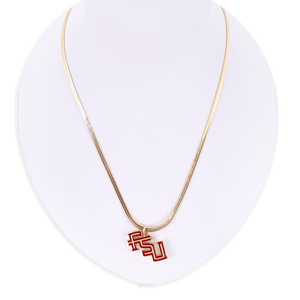 Florida State Gold & Enamel Logo Necklace