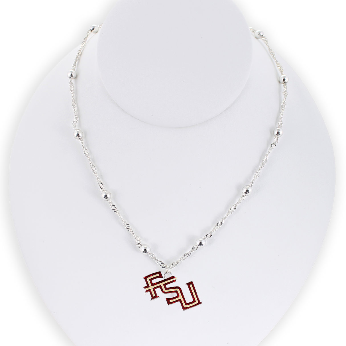 FSU Glitter Enamel Logo Necklace
