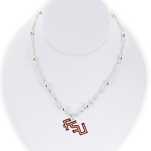 FSU Glitter Enamel Logo Necklace