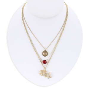 16” - 20” Florida State Matte Gold Logo Trio Necklace