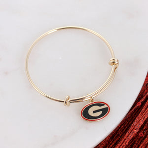 Georgia Gold Wire Bracelet w/ Enamel Logo