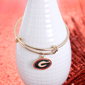 Georgia Gold Wire Bracelet w/ Enamel Logo