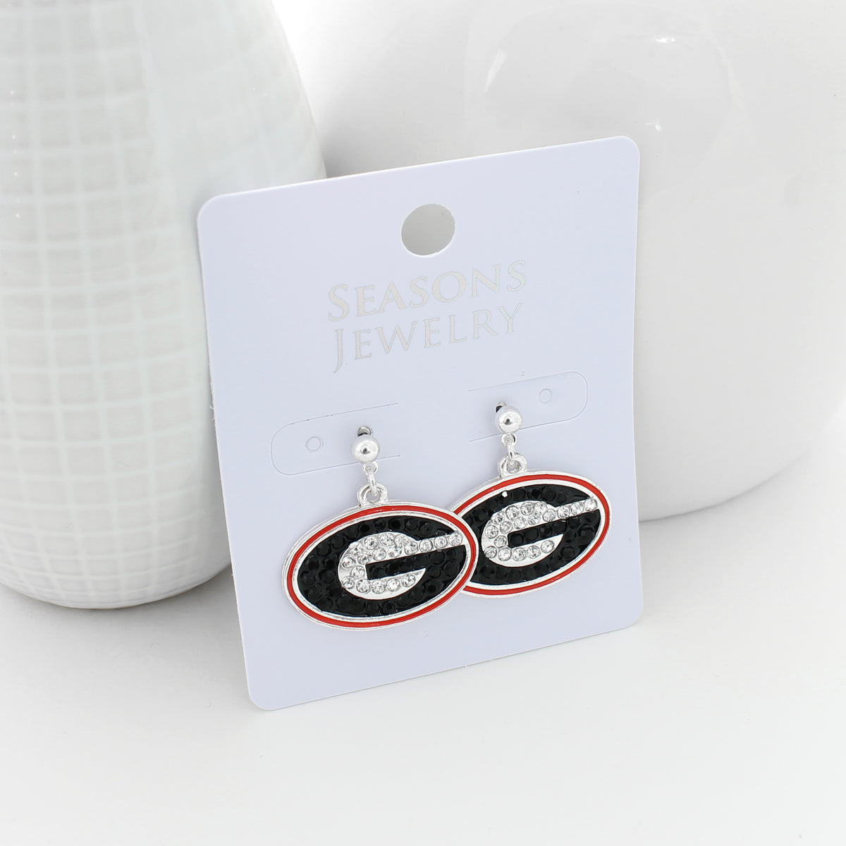 Georgia Crystal Logo Earrings