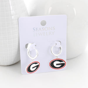 Georgia Glitter Enamel Logo Huggie Hoop Earrings