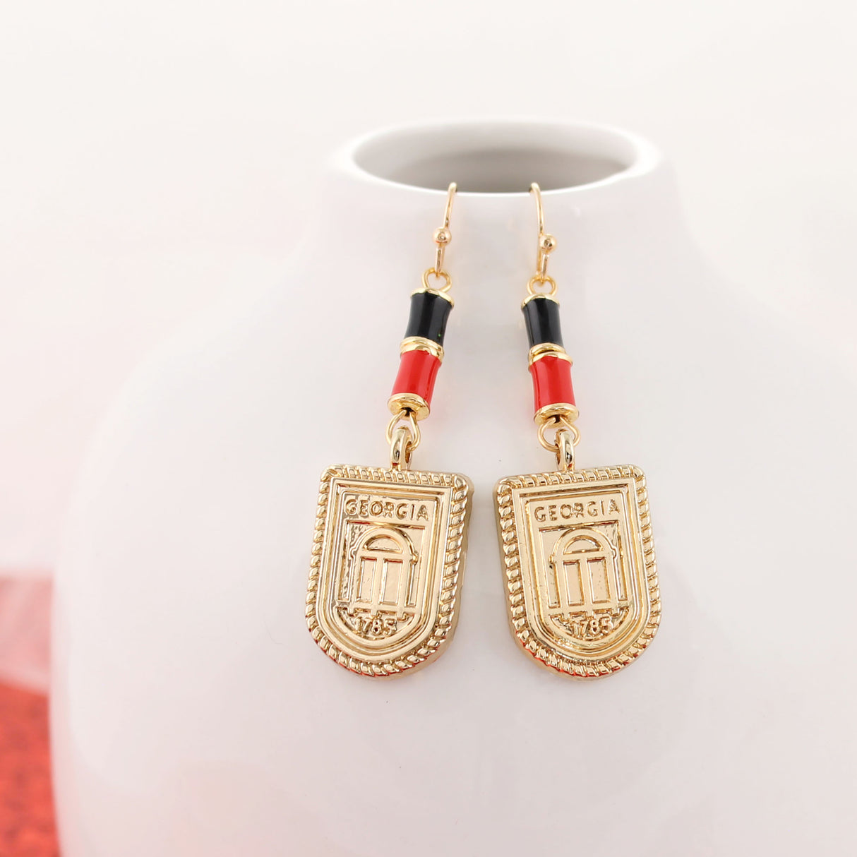 Georgia Gold & Tube Bead Earrings