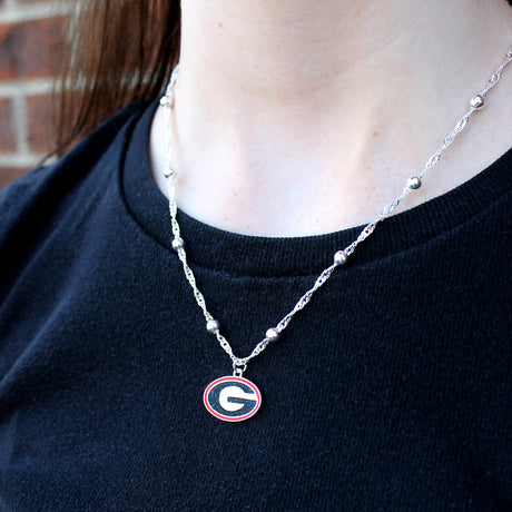 16” Georgia Glitter Enamel Logo Necklace