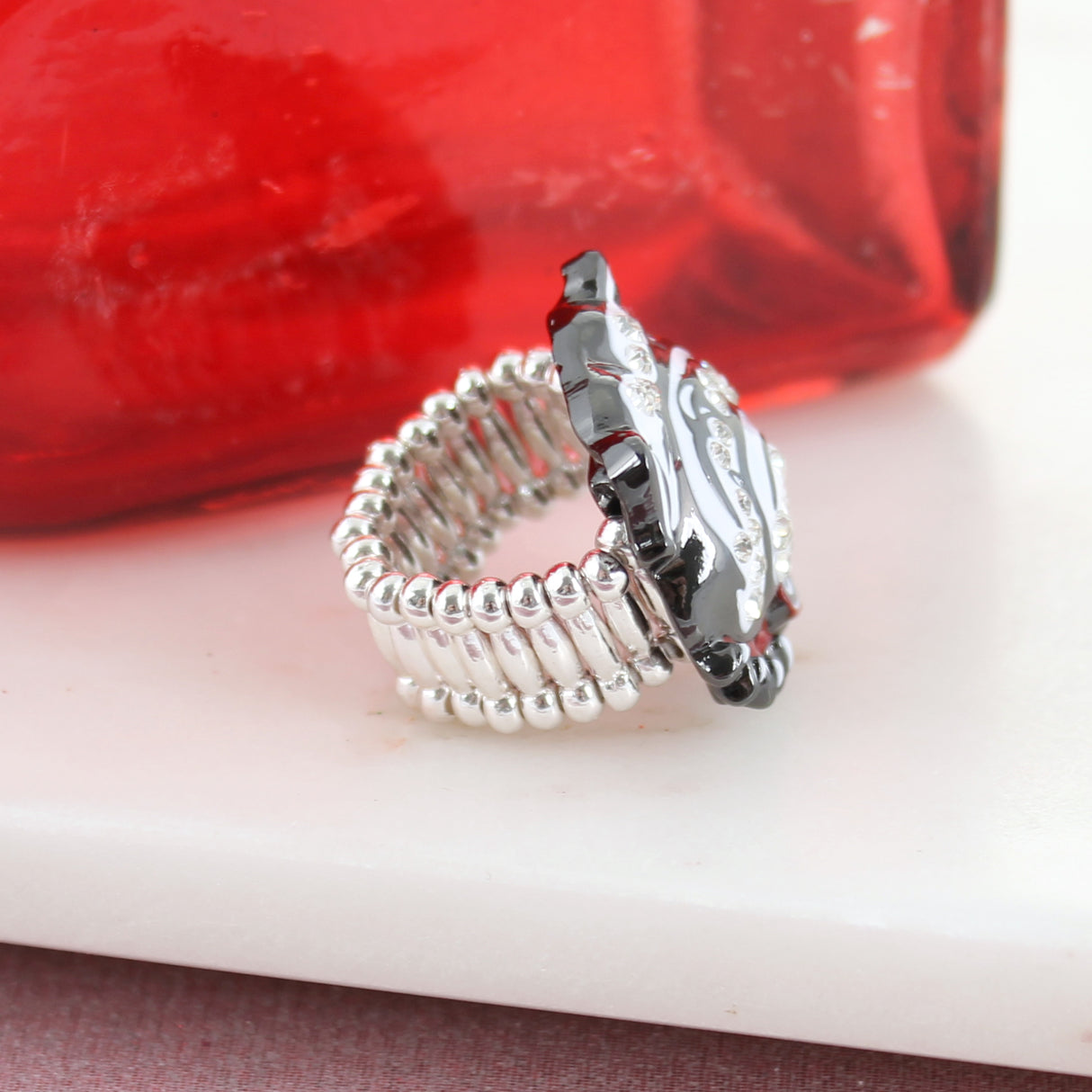 Georgia Bulldogs Crystal Logo Stretch Ring