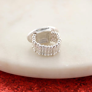Georgia Crystal Logo Stretch Ring