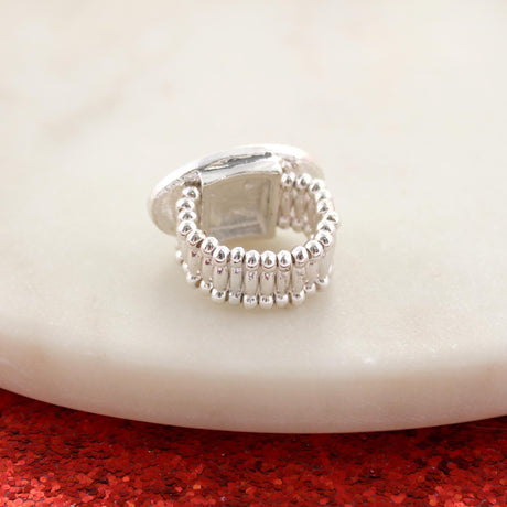 Georgia Crystal Logo Stretch Ring