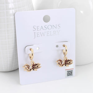 South Carolina Gold Huggie Hoop Earrings w/ Enamel Logo