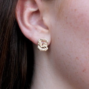 South Carolina Shiny Gold Logo Stud Earrings