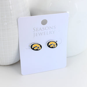 Iowa Enamel Logo Stud Earrings