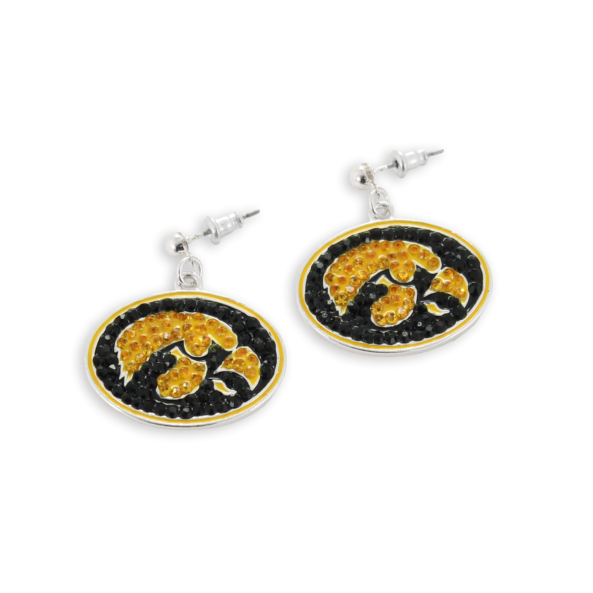 Iowa Crystal Logo Earrings