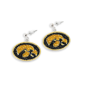 Iowa Crystal Logo Earrings