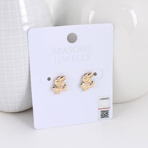 Kansas Shiny Gold Logo Stud Earrings