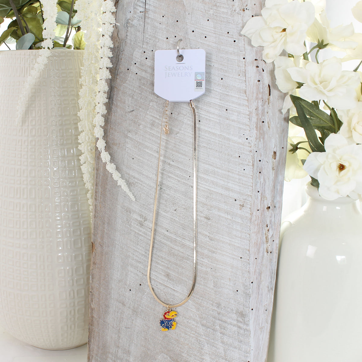 Kansas Gold & Enamel Logo Necklace