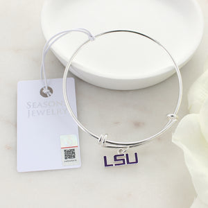 LSU Enamel Logo Wire Bracelet