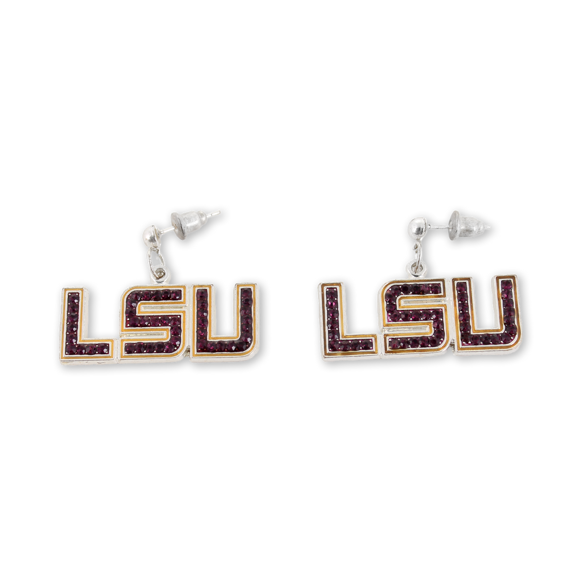 LSU Crystal Logo Earrings