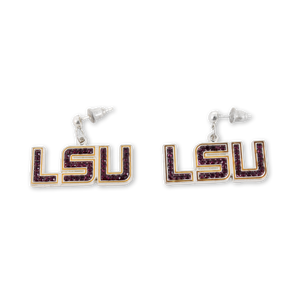 LSU Crystal Logo Earrings