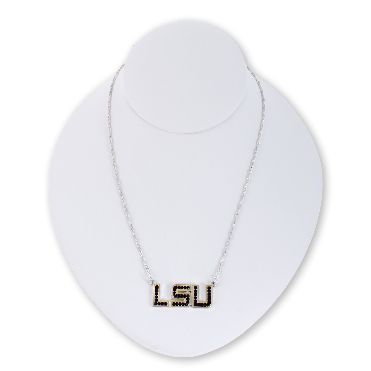 LSU Crystal Logo Necklace