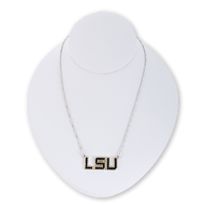 LSU Crystal Logo Necklace