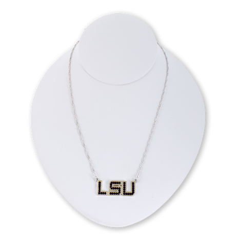 LSU Crystal Logo Necklace